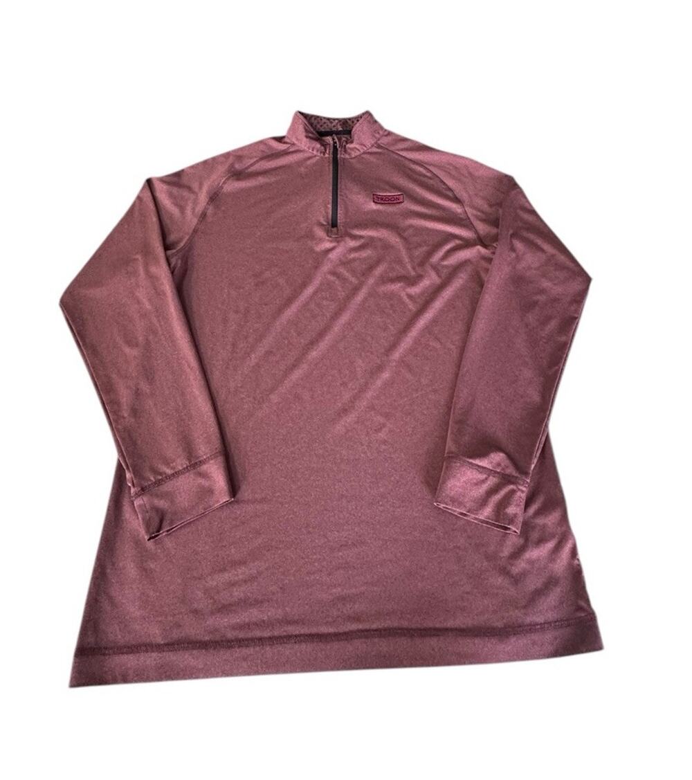 Swannies Mens Large Dark Mauve 1/4 Zip Golf Performance Stretch Pullover Logo
